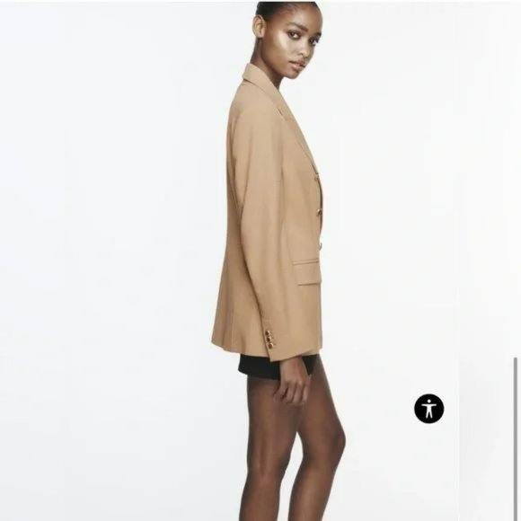 ZARA TAILORED DOUBLE BREASTED BLAZER - Picture 6 of 7